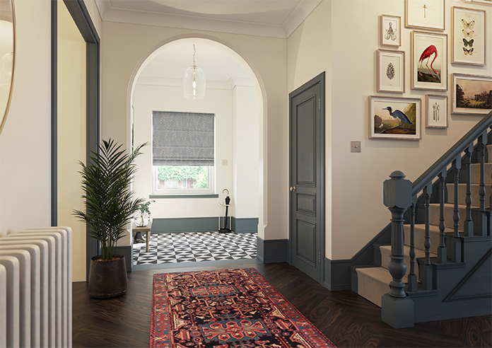 Willow Field, Stone Grey - Motorised Roman Blind - Image 6